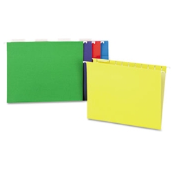 UNIVERSAL Hanging File Folders, 1/5 Tab, 11 Point, Letter, Assorted Colors