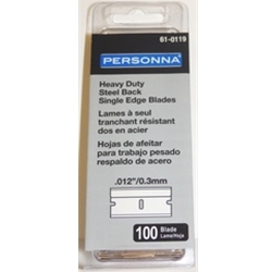 PERSONNA® Heavy Duty Single Edge Razor Blades, .012", 100/Box