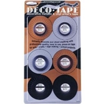 DECO TAPE METALLICS PK/6 (gold, silver, black), 6 rolls, 3 rolls, 1/8" x 324", 3 rolls, 1/16" x 648"