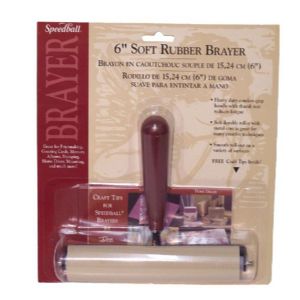 red 4 Speedball Deluxe 4 Soft Rubber Brayer Carded 