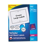 Avery® White Laser Full Sheet Shipping Labels w/ TrueBlock 8.5X11 (100/bx)
