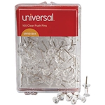 Clear Push Pins, Plastic, 3/8", 100/Pack