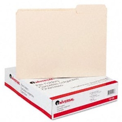 UNIVERSAL Manilla File Folders 1/3 cut 3rd Position 1-ply Top Tabs