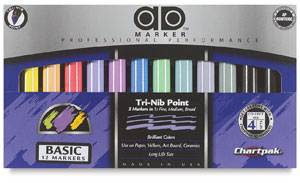 Chartpak AD Marker 12-Color Basic Set-AD12